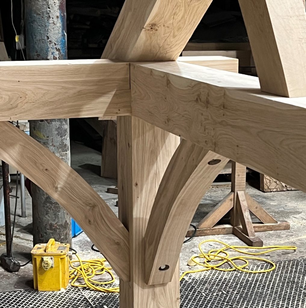 Close up image of oak joints
