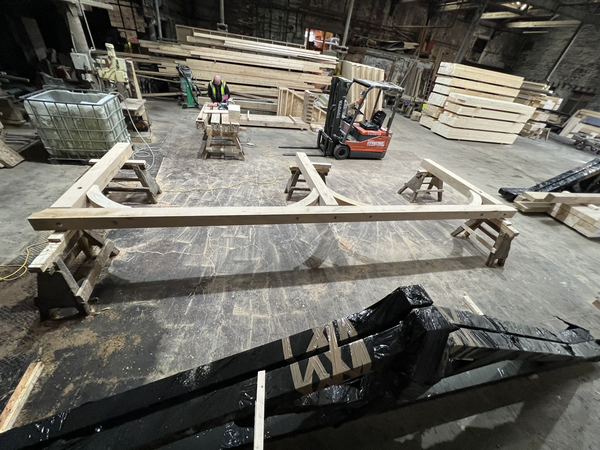 Oak framed car part ready for delivery