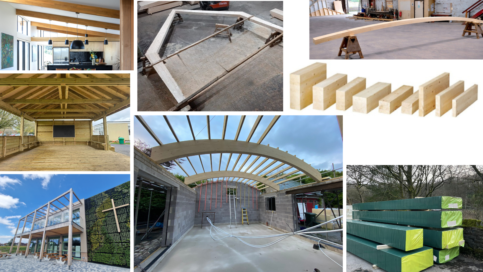 Glulam beams supplied and manufactured by Dunscar Timber Engineering in Bolton