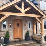 Bespoke oak porch designed and manufactured by Dunscar Timber Engineering Bolton